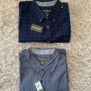 2 Eddie Bauer Long -sleeve Mens Flannel shirts. XXL. Long sleeve